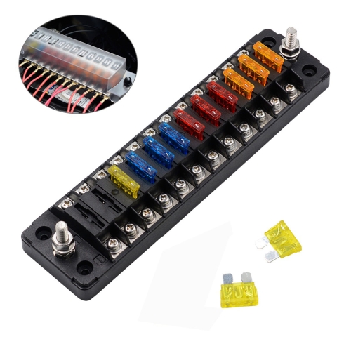ZH-978A2 FB1902 1 In 12 Out 12 Ways Independent Positive Negative Fuse Box with 24 Fuses for Auto Car Truck Boat
ZH-978A2 FB1902 1 In 12 Out 12 Ways Independent Positive Negative Fuse Box with 24 Fuses for Auto Car Truck Boat