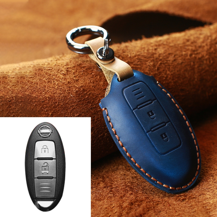 For Nissan Car Cowhide Leather Key Protective Cover Key Case, Three Keys Horizontal Line Version (Blue)
For Nissan Car Cowhide Leather Key Protective Cover Key Case, Three Keys Horizontal Line Version (Blue)