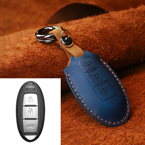 For Nissan Car Cowhide Leather Key Protective Cover Key Case, Three Keys Tailgate Version (Blue)
For Nissan Car Cowhide Leather Key Protective Cover Key Case, Three Keys Tailgate Version (Blue)