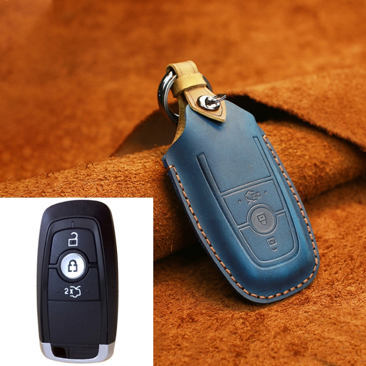 For Ford Car Cowhide Leather Key Protective Cover Key Case, Three Keys Version (Blue)
For Ford Car Cowhide Leather Key Protective Cover Key Case, Three Keys Version (Blue)