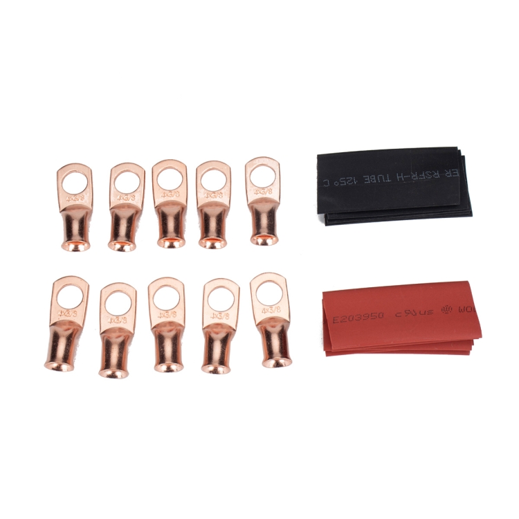 10 PCS AWG T2 Copper Heavy-duty Cold-pressed Wire Terminals 4 x 3/8 with Heat Shrinkable Tube
10 PCS AWG T2 Copper Heavy-duty Cold-pressed Wire Terminals 4 x 3/8 with Heat Shrinkable Tube