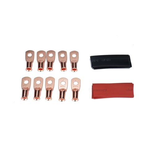 10 PCS AWG T2 Copper Heavy-duty Cold-pressed Wire Terminals 6 x 1/4 with Heat Shrinkable Tube
10 PCS AWG T2 Copper Heavy-duty Cold-pressed Wire Terminals 6 x 1/4 with Heat Shrinkable Tube