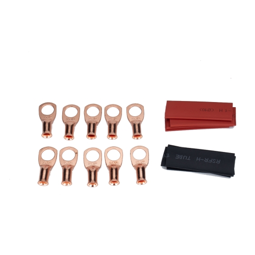 10 PCS AWG T2 Copper Heavy-duty Cold-pressed Wire Terminals 8 x 3/8 with Heat Shrinkable Tube
10 PCS AWG T2 Copper Heavy-duty Cold-pressed Wire Terminals 8 x 3/8 with Heat Shrinkable Tube