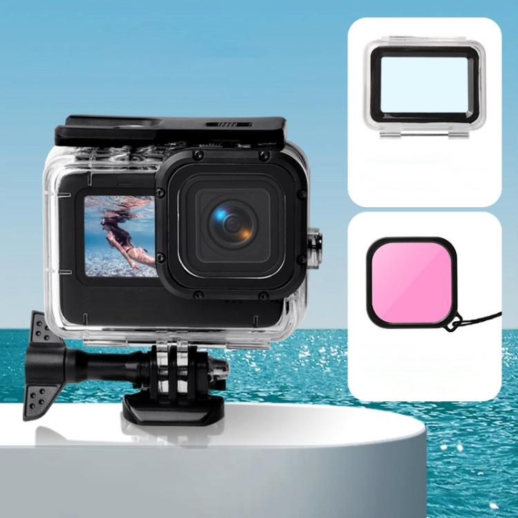 Waterproof Case + Touch Back Cover + Color Lens Filter for GoPro HERO9 Black (Pink)
Waterproof Case + Touch Back Cover + Color Lens Filter for GoPro HERO9 Black (Pink)