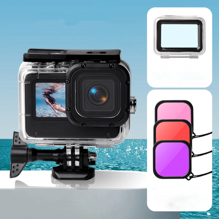 Waterproof Case + Touch Back Cover + Purple Red Pink Lens Filter for GoPro HERO10 Black / HERO9 Black
Waterproof Case + Touch Back Cover + Purple Red Pink Lens Filter for GoPro HERO10 Black / HERO9 Black