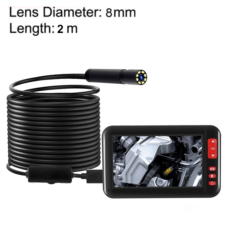 F200 4.3 Inch Screen Display HD1080P Snake Tube Inspection Endoscope with 8 LEDs, Length: 2m, Lens Diameter: 8mm, Mild Line
F200 4.3 Inch Screen Display HD1080P Snake Tube Inspection Endoscope with 8 LEDs, Length: 2m, Lens Diameter: 8mm, Mild Line