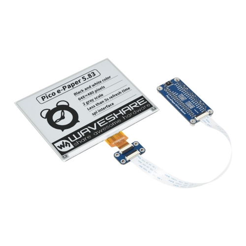 Waveshare 5.83 inch 648x480 Pixel Black White E-Paper E-Ink Display Module for Raspberry Pi Pico, SPI Interface
Waveshare 5.83 inch 648x480 Pixel Black White E-Paper E-Ink Display Module for Raspberry Pi Pico, SPI Interface