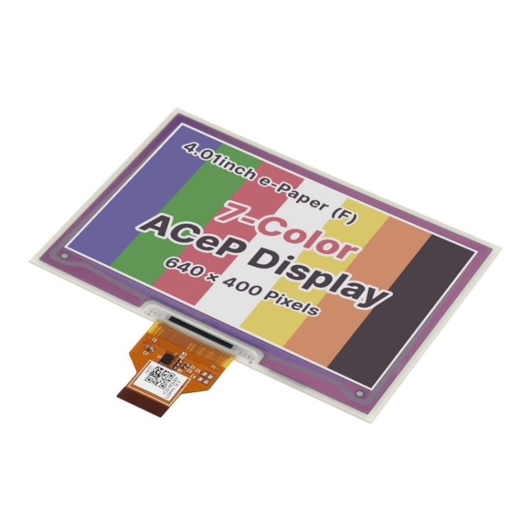 Waveshare 4.01 inch ACeP 640x400 Pixel 7-Color E-Paper E-Ink Raw Display, without PCB
Waveshare 4.01 inch ACeP 640x400 Pixel 7-Color E-Paper E-Ink Raw Display, without PCB
