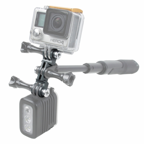 

TMC HR385 Double GoPro / GoPro LED Connection Mount for GoPro NEW HERO /HERO6 /5 /5 Session /4 Session /4 /3+ /3 /2 /1, Xiaoyi and Other Action Cameras(Grey)