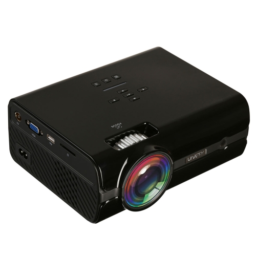 

Uhappy U45 1600 Lumens 1080P LED HD Mini Projector Home Theater with Remote Control , Support USB + VGA + SD + HDMI + AV + TV(Black)