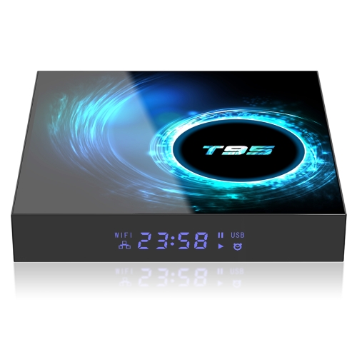 

T95 6K UHD Smart TV Box with Remote Controller, Android 10.0, H616 Quad-Core Cortex-A53, 4GB + 32GB, Support WiFi / AV / HDMI / RJ45 / USB / TF Card