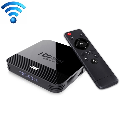 

H96 MINI H8 4K UHD Smart TV Box with Remote Controller, Android 9.0 RK3228A Quad-core Cortex-A7, 2GB+16GB, Support WiFi & BT & AV & HDMI & Ethernet (Black)