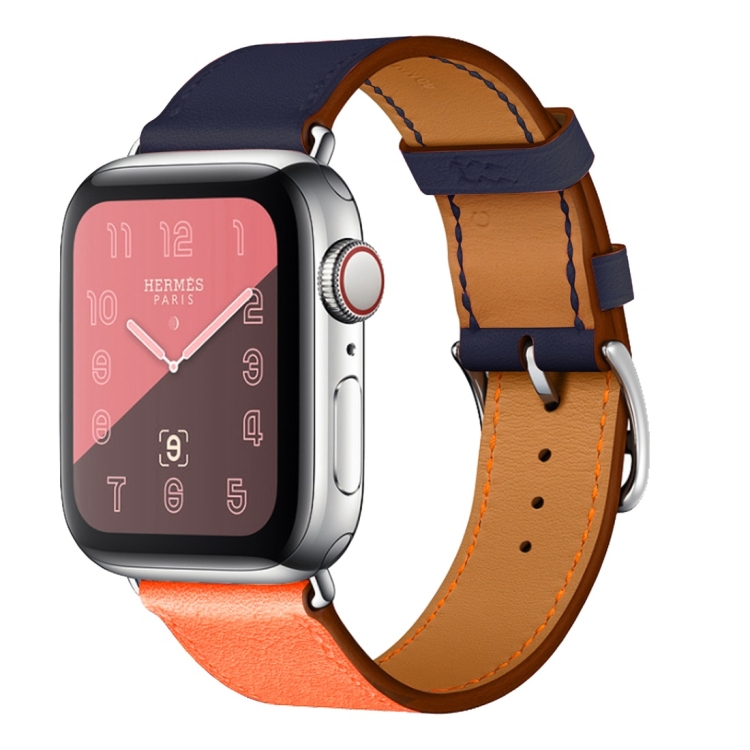 Two Color Single Loop Leather Wrist Strap Watchband for Apple Watch Series 3 & 2 & 1 42mm, Color:Orange+Bright Blue
Two Color Single Loop Leather Wrist Strap Watchband for Apple Watch Series 3 & 2 & 1 42mm, Color:Orange+Bright Blue
