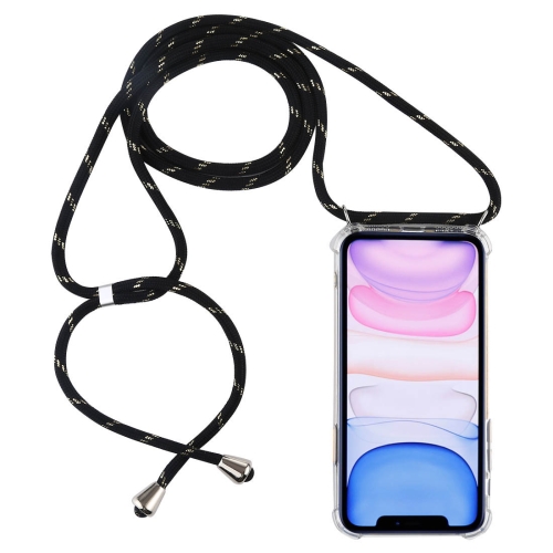 Four-Corner Anti-Fall Transparent TPU Mobile Phone Case With Lanyard for iPhone 11(Black Gold)
Four-Corner Anti-Fall Transparent TPU Mobile Phone Case With Lanyard for iPhone 11(Black Gold)
