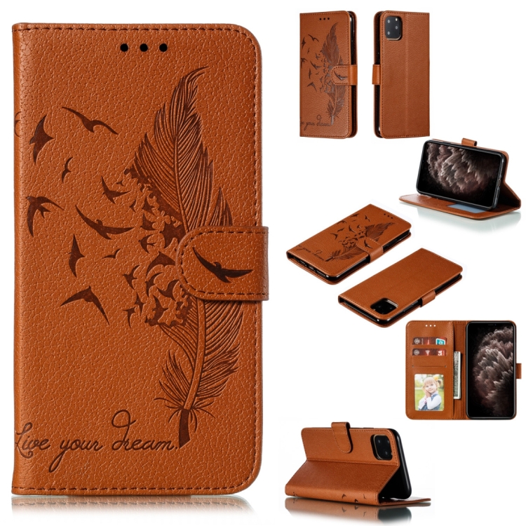 Feather Pattern Litchi Texture Horizontal Flip Leather Case with Wallet & Holder & Card Slots For iPhone 11 Pro Max(Brown)
Feather Pattern Litchi Texture Horizontal Flip Leather Case with Wallet & Holder & Card Slots For iPhone 11 Pro Max(Brown)