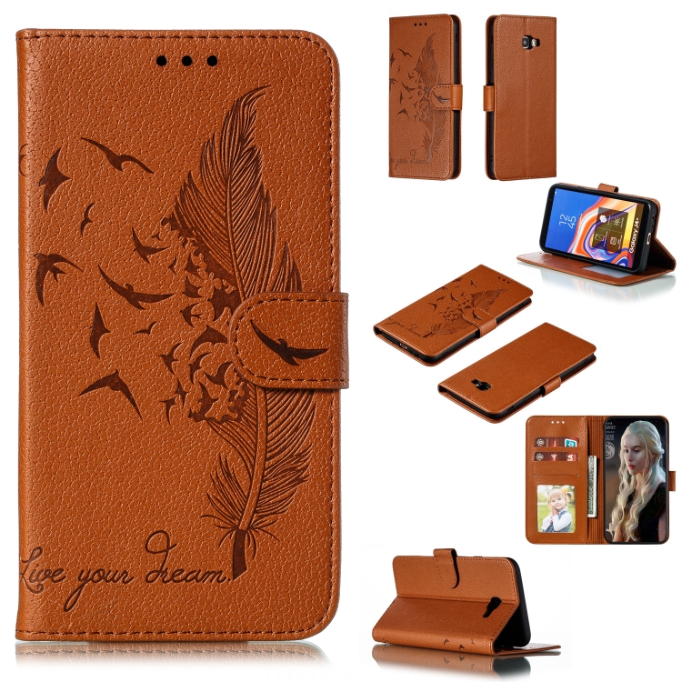 Feather Pattern Litchi Texture Horizontal Flip Leather Case with Wallet & Holder & Card Slots For Galaxy J4+(Brown)
Feather Pattern Litchi Texture Horizontal Flip Leather Case with Wallet & Holder & Card Slots For Galaxy J4+(Brown)