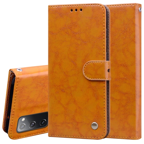 For Samsung Galaxy S20 FE Business Style Oil Wax Texture Horizontal Flip Leather Case, with Holder & Card Slots & Wallet(Yellow)
For Samsung Galaxy S20 FE Business Style Oil Wax Texture Horizontal Flip Leather Case, with Holder & Card Slots & Wallet(Yellow)