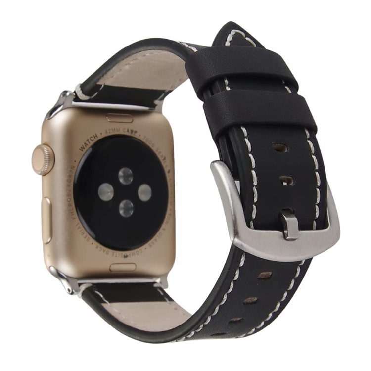 Calfskin Genuine Leather Watchband For Apple Watch Series 6 & SE & 5 & 4 40mm / 3 & 2 & 1 38mm(Black)
Calfskin Genuine Leather Watchband For Apple Watch Series 6 & SE & 5 & 4 40mm / 3 & 2 & 1 38mm(Black)