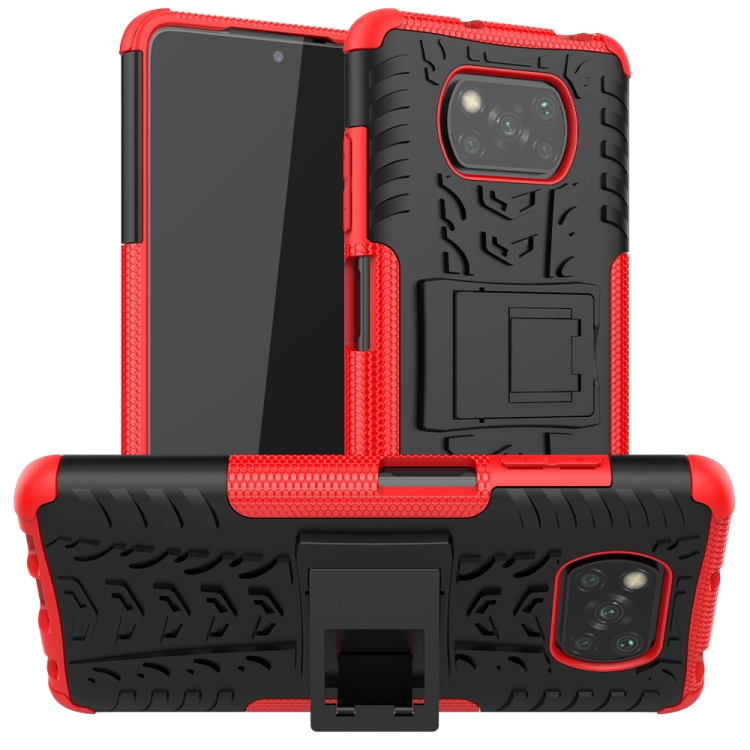 For Xiaomi Poco X3 Tire Texture Shockproof TPU+PC Protective Case with Holder(Red)
For Xiaomi Poco X3 Tire Texture Shockproof TPU+PC Protective Case with Holder(Red)