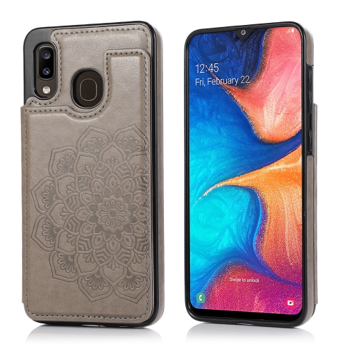 For Samsung Galaxy A20 / A30 Double Buckle Mandala Pattern PU+TPU Protective Case with Card Slots & Holder & Photo Frame(Grey)
For Samsung Galaxy A20 / A30 Double Buckle Mandala Pattern PU+TPU Protective Case with Card Slots & Holder & Photo Frame(Grey)