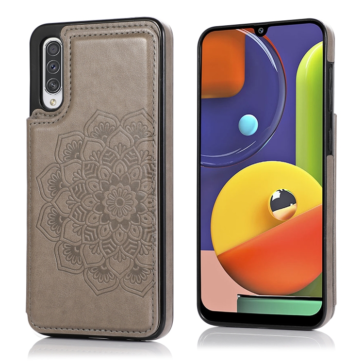 For Samsung Galaxy A70 Double Buckle Mandala Pattern PU+TPU Protective Case with Card Slots & Holder & Photo Frame(Grey)
For Samsung Galaxy A70 Double Buckle Mandala Pattern PU+TPU Protective Case with Card Slots & Holder & Photo Frame(Grey)