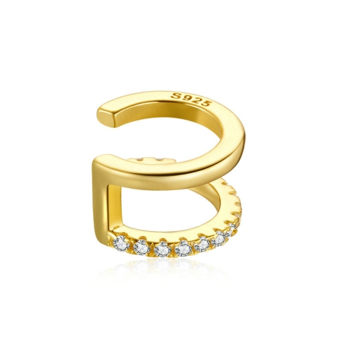 S925 Sterling Silver Simple Style Double Layer Zircon Ear Clip Women Earrings(Gold)
S925 Sterling Silver Simple Style Double Layer Zircon Ear Clip Women Earrings(Gold)