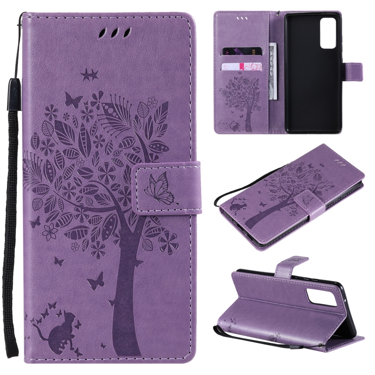 For Samsung Galaxy S20 FE 5G / S20 Lite Tree & Cat Pattern Pressed Printing Horizontal Flip PU Leather Case with Holder & Card Slots & Wallet & Lanyard(Light Purple)
For Samsung Galaxy S20 FE 5G / S20 Lite Tree & Cat Pattern Pressed Printing Horizontal Flip PU Leather Case with Holder & Card Slots & Wallet & Lanyard(Light Purple)
