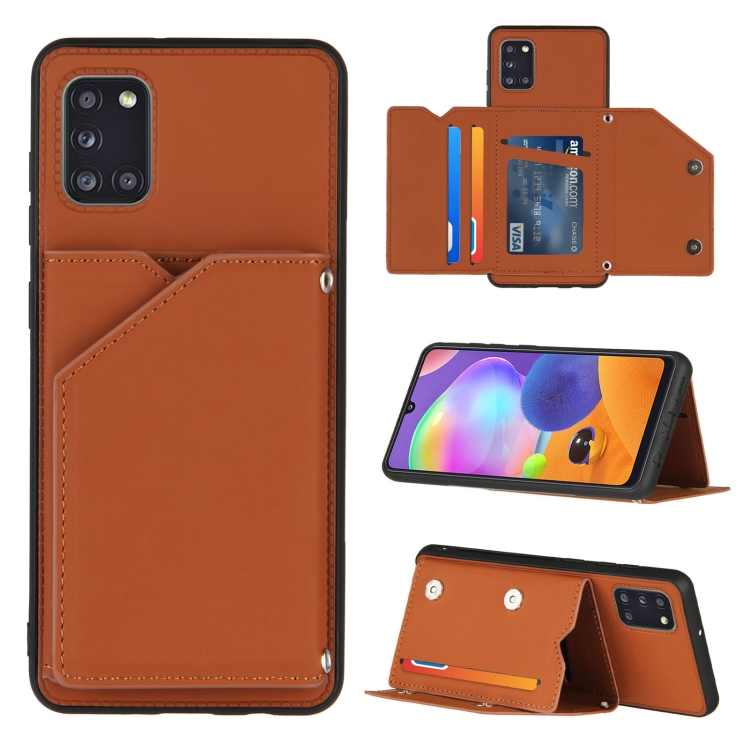 For Samsung Galaxy A31 Skin Feel PU + TPU + PC Back Cover Shockproof Case with Card Slots & Holder & Photo Frame(Brown)
For Samsung Galaxy A31 Skin Feel PU + TPU + PC Back Cover Shockproof Case with Card Slots & Holder & Photo Frame(Brown)