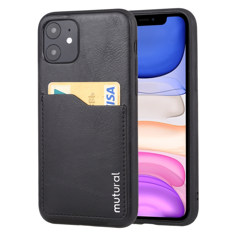 For iPhone 11 Mutural Concise Series All-inclusive TPU + PU + PC Case with Card Slots(Black)
For iPhone 11 Mutural Concise Series All-inclusive TPU + PU + PC Case with Card Slots(Black)