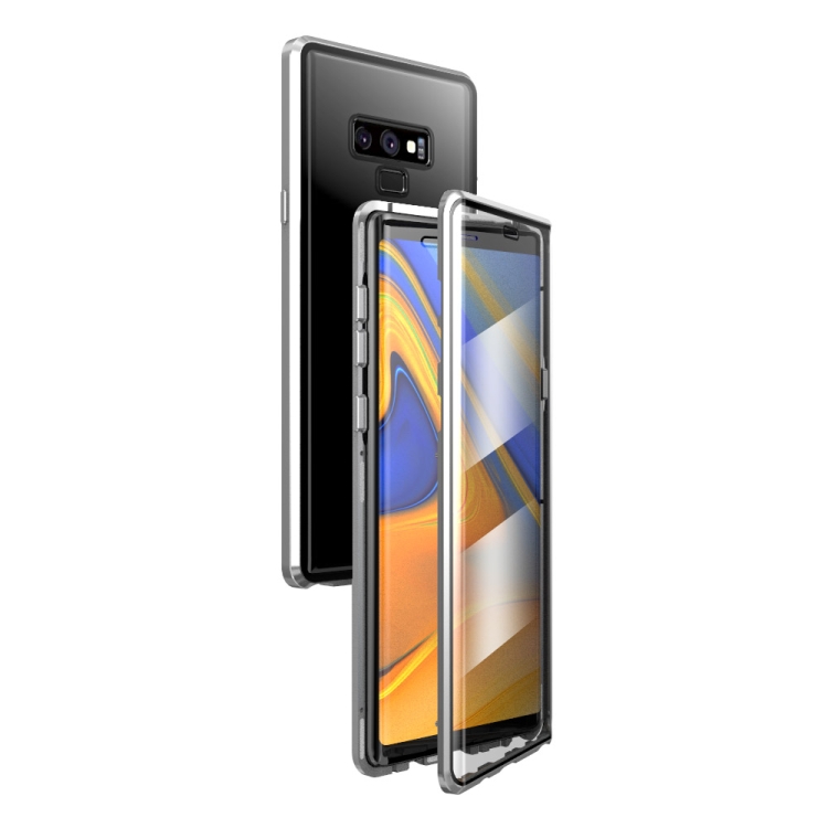 For Samsung Galaxy Note9 Magnetic Metal Frame Double-sided Tempered Glass Case(Silver)
For Samsung Galaxy Note9 Magnetic Metal Frame Double-sided Tempered Glass Case(Silver)