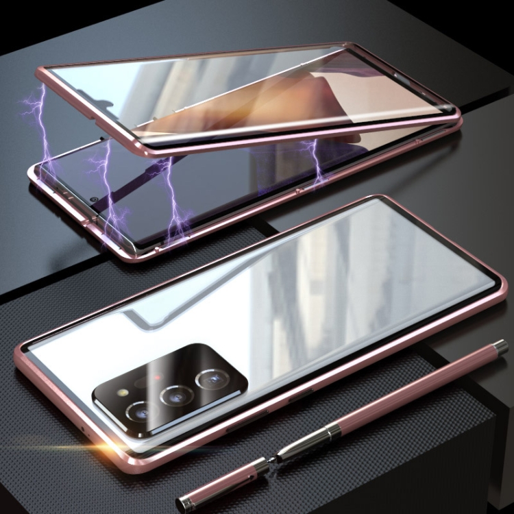 For Samsung Galaxy Note20 Ultra Magnetic Metal Frame Double-sided Tempered Glass Case(Rose Gold)
For Samsung Galaxy Note20 Ultra Magnetic Metal Frame Double-sided Tempered Glass Case(Rose Gold)