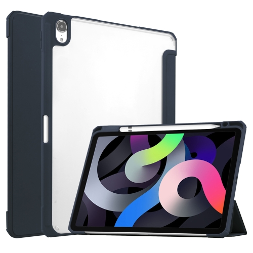 For iPad Air (2020) 10.9 TPU Transparent Back Cover Horizontal Flip Leather Case with Three-folding Holder & Sleep / Wake-up Function / Pen Slot(Blue)
For iPad Air (2020) 10.9 TPU Transparent Back Cover Horizontal Flip Leather Case with Three-folding Holder & Sleep / Wake-up Function / Pen Slot(Blue)