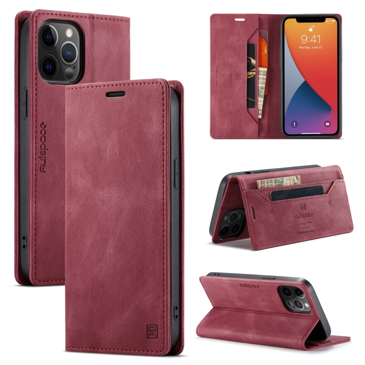 AutSpace A01 Retro Skin-feel Crazy Horse Texture Horizontal Flip Leather Case with Holder & Card Slots & Wallet & RFID For iPhone 12 / 12 Pro(Wine Red)
AutSpace A01 Retro Skin-feel Crazy Horse Texture Horizontal Flip Leather Case with Holder & Card Slots & Wallet & RFID For iPhone 12 / 12 Pro(Wine Red)