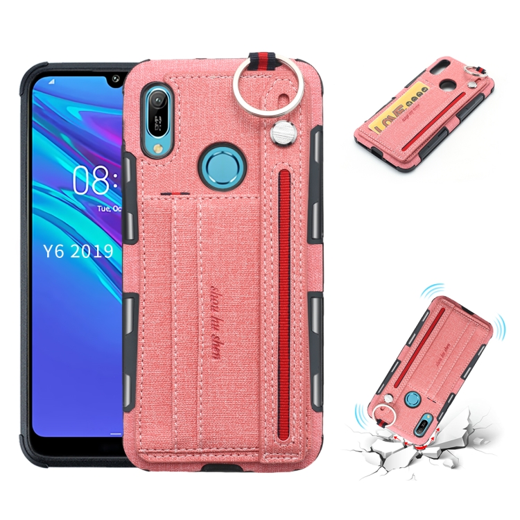 For Huawei Y6 (2019) Cloth Texture + TPU Shockproof Protective Case with Metal Ring & Holder & Card Slots & Hanging Strap(Pink)
For Huawei Y6 (2019) Cloth Texture + TPU Shockproof Protective Case with Metal Ring & Holder & Card Slots & Hanging Strap(Pink)