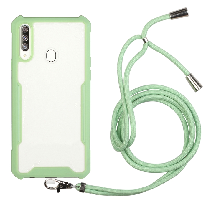 For Samsung Galaxy A20s Acrylic + Color TPU Shockproof Case with Neck Lanyard(Avocado)
For Samsung Galaxy A20s Acrylic + Color TPU Shockproof Case with Neck Lanyard(Avocado)
