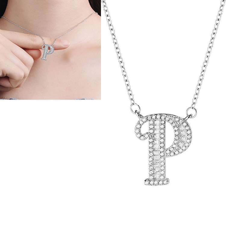Women Fashion S925 Sterling Silver English Alphabet Pendant Necklace, Style:P
Women Fashion S925 Sterling Silver English Alphabet Pendant Necklace, Style:P