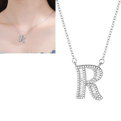 Women Fashion S925 Sterling Silver English Alphabet Pendant Necklace, Style:R
Women Fashion S925 Sterling Silver English Alphabet Pendant Necklace, Style:R