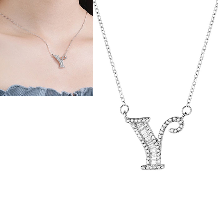 Women Fashion S925 Sterling Silver English Alphabet Pendant Necklace, Style:Y
Women Fashion S925 Sterling Silver English Alphabet Pendant Necklace, Style:Y