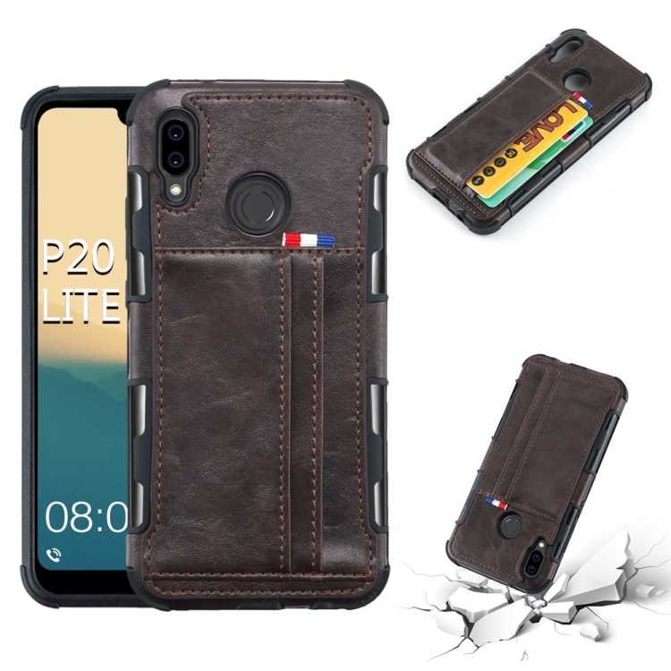 For Huawei P20 Lite PU + TPU Shockproof Protective Leather Case with Card Slots(Coffee)
For Huawei P20 Lite PU + TPU Shockproof Protective Leather Case with Card Slots(Coffee)
