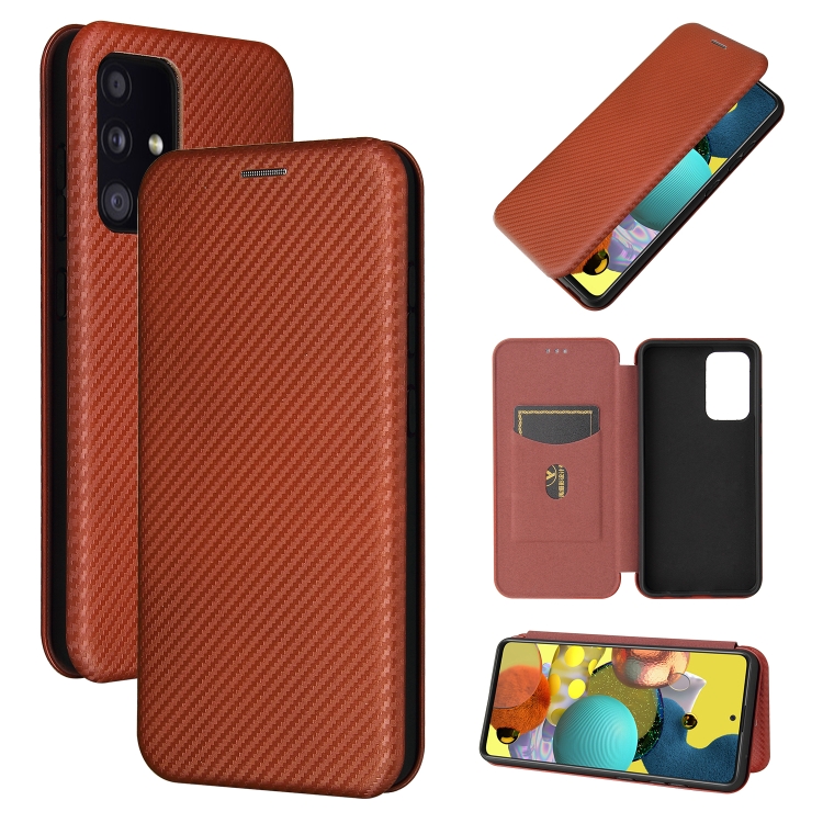 For Samsung Galaxy A52 5G / 4G Carbon Fiber Texture Magnetic Horizontal Flip TPU + PC + PU Leather Case with Card Slot(Brown)
For Samsung Galaxy A52 5G / 4G Carbon Fiber Texture Magnetic Horizontal Flip TPU + PC + PU Leather Case with Card Slot(Brown)