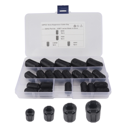 22 PCS 3.5mm/5mm/7mm/9mm Anti-interference Degaussing Ring Ferrite Ring Cable Clip Core Noise Suppressor Filter
22 PCS 3.5mm/5mm/7mm/9mm Anti-interference Degaussing Ring Ferrite Ring Cable Clip Core Noise Suppressor Filter
