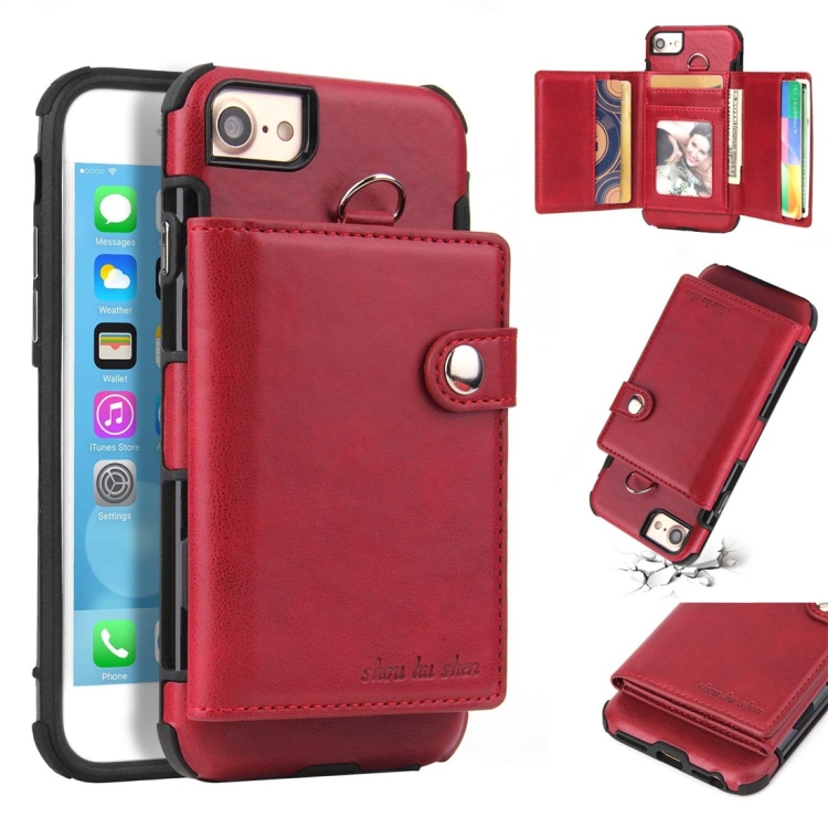 For iPhone 6 / 7 / 8 Shockproof PC + TPU Protective Case, with Card Slots & Wallet & Photo Frame & Lanyard(Wine)
For iPhone 6 / 7 / 8 Shockproof PC + TPU Protective Case, with Card Slots & Wallet & Photo Frame & Lanyard(Wine)