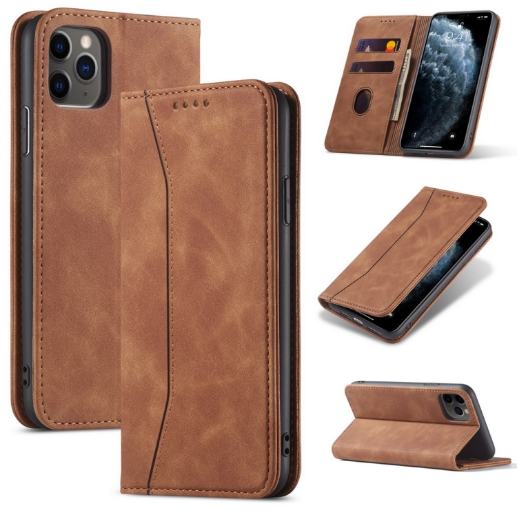 Skin-feel Calfskin Texture Magnetic Dual-Fold Horizontal Flip Leather Case with Holder & Card Slots & Wallet For iPhone 11 Pro(Brown)
Skin-feel Calfskin Texture Magnetic Dual-Fold Horizontal Flip Leather Case with Holder & Card Slots & Wallet For iPhone 11 Pro(Brown)