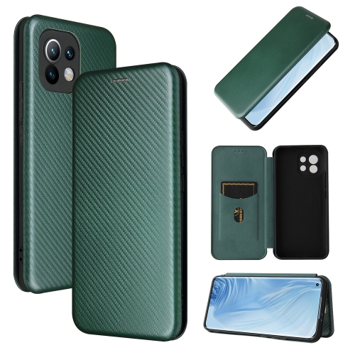For Xiaomi Mi 11 Carbon Fiber Texture Magnetic Horizontal Flip TPU + PC + PU Leather Case with Card Slot(Green)
For Xiaomi Mi 11 Carbon Fiber Texture Magnetic Horizontal Flip TPU + PC + PU Leather Case with Card Slot(Green)