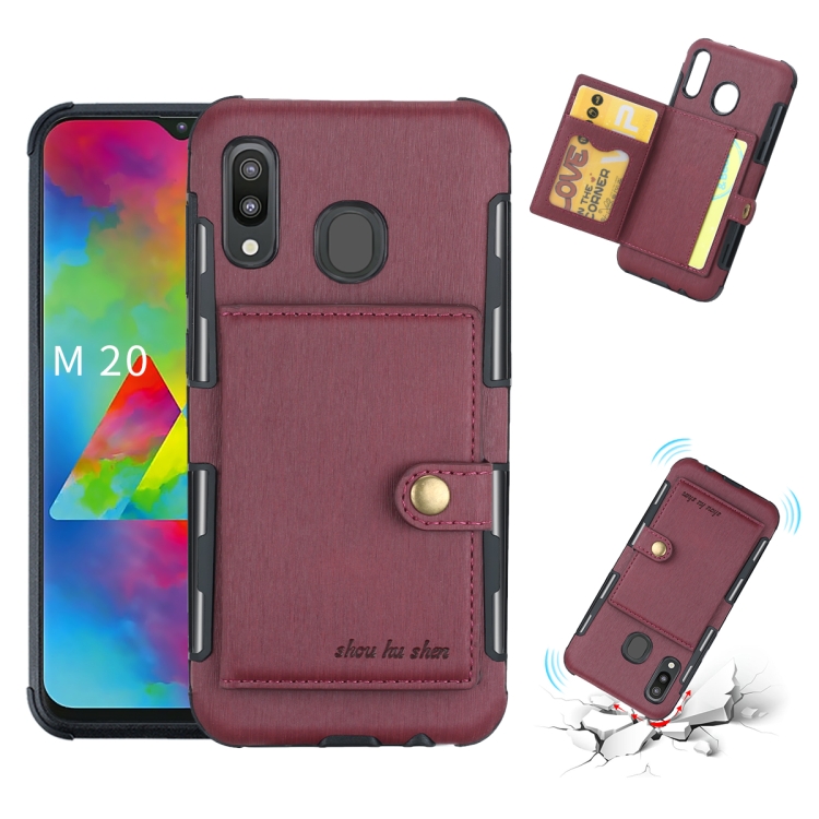 For Galaxy M20 Brushed Texture Shockproof PU + TPU Case, with Card Slots & Wallet & Photo Frame(Wine Red)
For Galaxy M20 Brushed Texture Shockproof PU + TPU Case, with Card Slots & Wallet & Photo Frame(Wine Red)