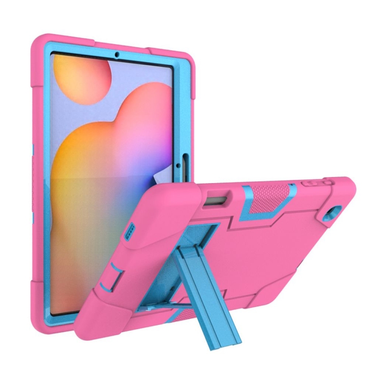 For Samsung Galaxy Tab S6 Lite P610 Contrast Color Robot Shockproof Silicon + PC Protective Case with Holder(Rose Red + Blue)
For Samsung Galaxy Tab S6 Lite P610 Contrast Color Robot Shockproof Silicon + PC Protective Case with Holder(Rose Red + Blue)