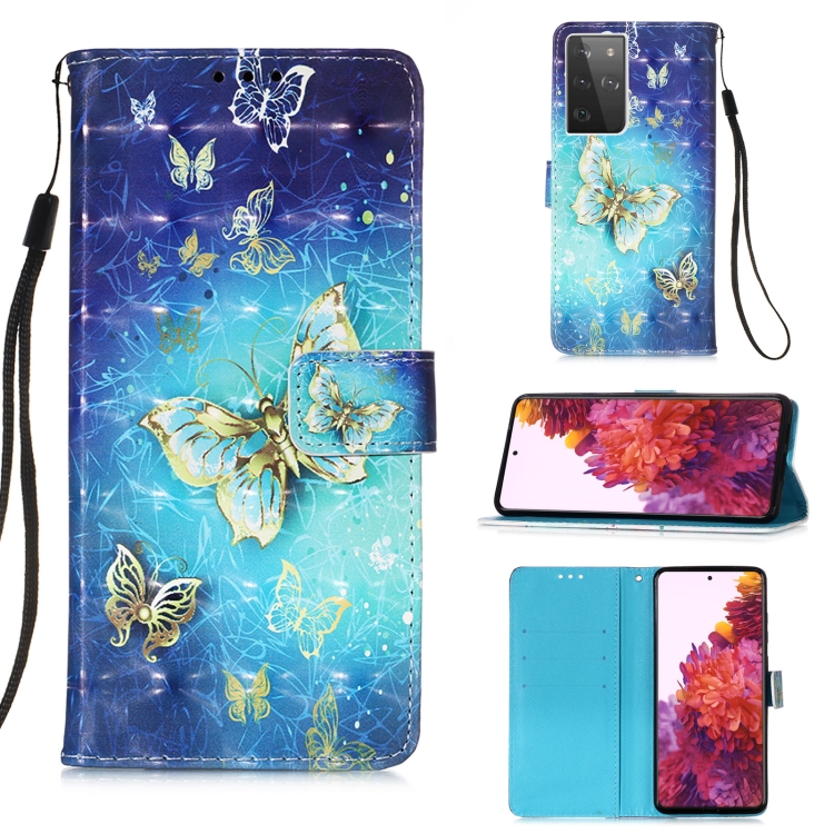 For Samsung Galaxy 21 Ultra 5G 3D Painting Horizontal Flip Leather Case with Holder & Card Slot & Wallet & Lanyard(Golden Butterfly)
For Samsung Galaxy 21 Ultra 5G 3D Painting Horizontal Flip Leather Case with Holder & Card Slot & Wallet & Lanyard(Golden Butterfly)