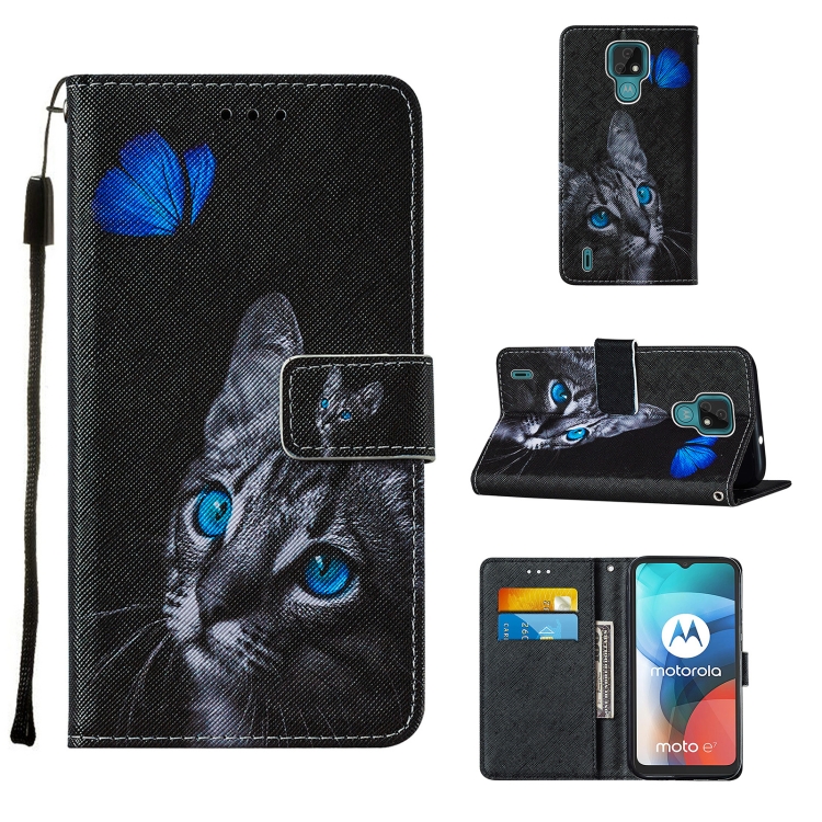 For Motorola Moto E7 Cross Texture Painting Pattern Horizontal Flip Leather Case with Holder & Card Slots & Wallet & Lanyard(Blue Butterfly Cat Eyes)
For Motorola Moto E7 Cross Texture Painting Pattern Horizontal Flip Leather Case with Holder & Card Slots & Wallet & Lanyard(Blue Butterfly Cat Eyes)