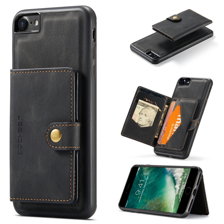 JEEHOOD Retro Magnetic Detachable Protective Case with Wallet & Card Slot & Holder For iPhone SE 2020 & 8 & 7(Black)
JEEHOOD Retro Magnetic Detachable Protective Case with Wallet & Card Slot & Holder For iPhone SE 2020 & 8 & 7(Black)
