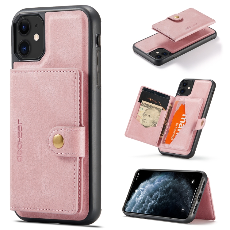 JEEHOOD Retro Magnetic Detachable Protective Case with Wallet & Card Slot & Holder For iPhone 11(Pink)
JEEHOOD Retro Magnetic Detachable Protective Case with Wallet & Card Slot & Holder For iPhone 11(Pink)